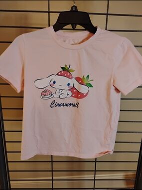 Light Pink Cinnamoroll Strawberry Graphic Tee
